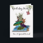 Friend Birthday Card - Cute Gothic Älvors Springi Kort<br><div class="desc">Friend Birthday Card - Cute Gothic Älvors Springing från ett foto</div>