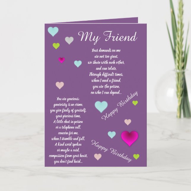 FRIEND BIRTHDAY CARD KORT (Framsida)