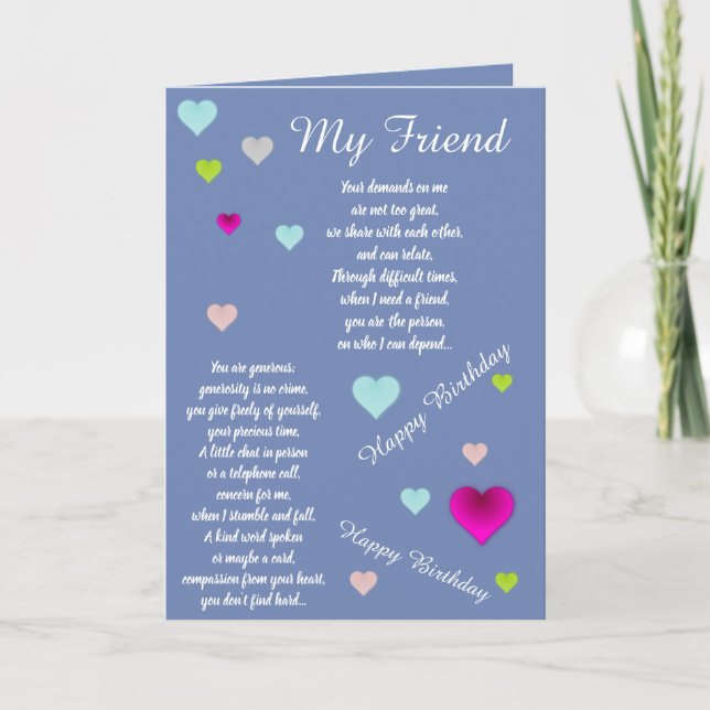 FRIEND BIRTHDAY CARD KORT (Framsida)