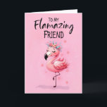 Friend Birthday med Flamingo Fabulous och Roligt Kort<br><div class="desc">Skicka födelsedagsjubla med den här snyggten och roligtens flamingokort! Konstruktionen har en flamingo av elegant med ett krona av blommor och sötstängt ögon, utan personlighet och charm. Perfekten för att fira en underbar vän, detta kort är en glad påminnelse om hur fantastiskt fantastisk hon är. Ett underbart sätt att göra...</div>