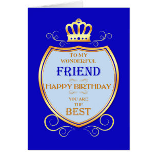 Friend Birthday med Shield Hälsningskort