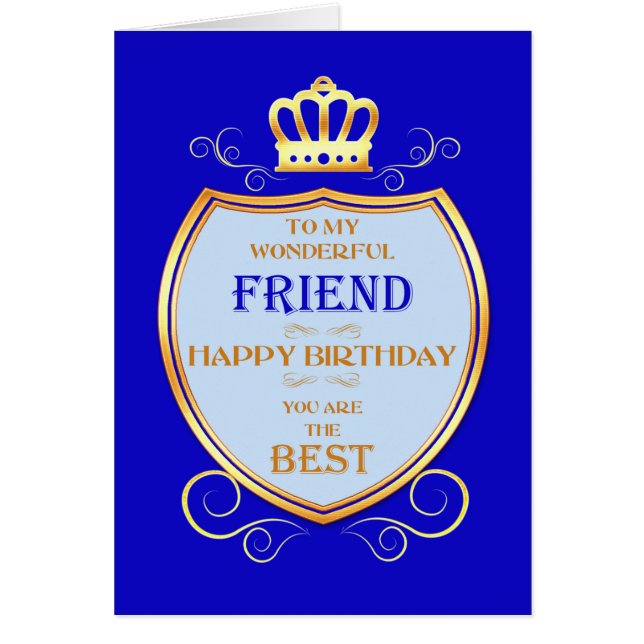 Friend Birthday med Shield Hälsningskort (Framsidan)