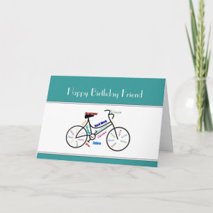 Friend Birthday Motivational Bike Bicycle Cycling Kort