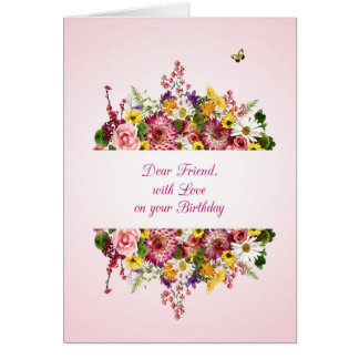 Friend Birthday vackra Bouquet Hälsningskort