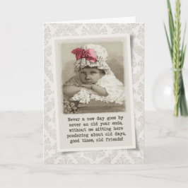 Friend Birthday - Vintage Girl in Bonnet Kort