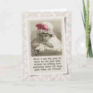 Friend Birthday - Vintage Girl in Bonnet Kort