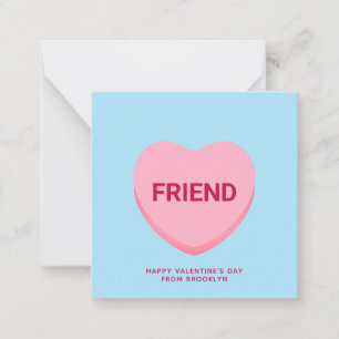 Friend Blue Conversation Hjärtat Valentindagen Anteckningskort