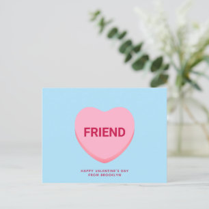 Friend Blue Conversation Hjärtat Valentindagen Vykort