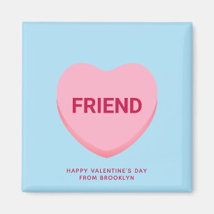 Friend blue rosa-konversation hjärta Valentine's Magnet