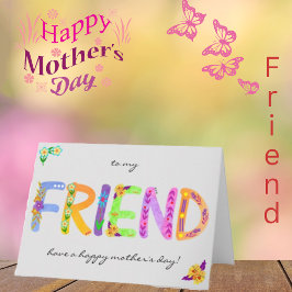 FRIEND Bold Blommigt Bohemian Mor's Day Card Kort