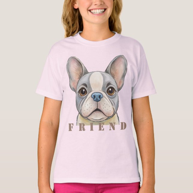 Friend Bulldog T Shirt (Framsida)