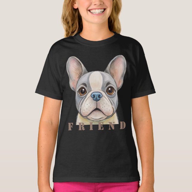 Friend Bulldog T Shirt (Framsida)