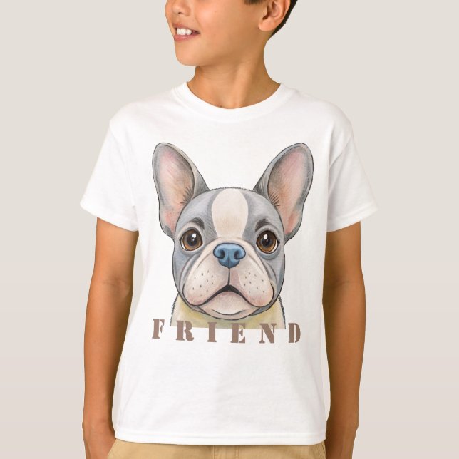 Friend Bulldog T Shirt (Framsida)