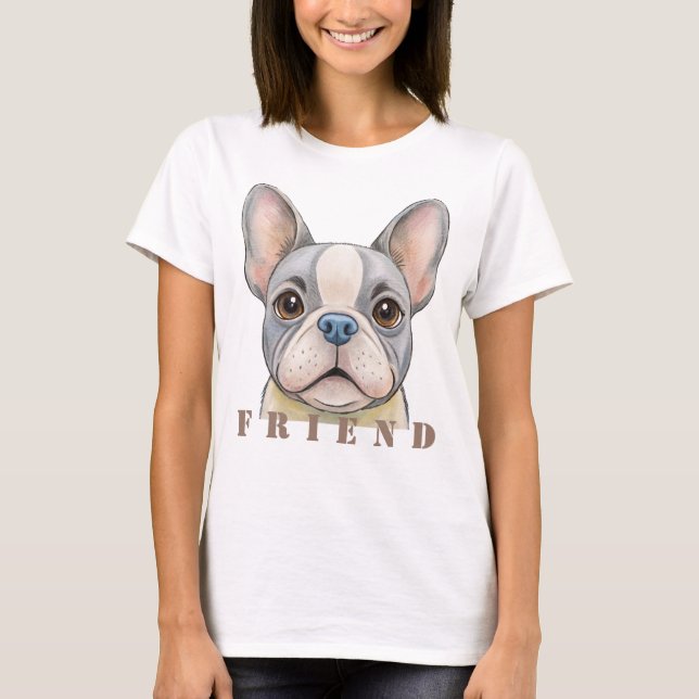 Friend Bulldog T Shirt (Framsida)