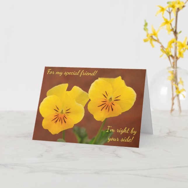 Friend Cancer Support Violet Kort (Gul blomma)