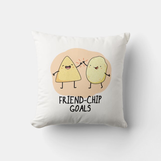 Friend-Chip Goals Funny Chip Pun Kudde (Framsida)