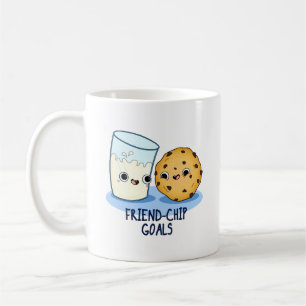 Friend-Chip Goals Funny Mjölk Cookies Pun Kaffemugg