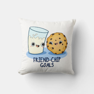 Friend-Chip Goals Funny Mjölk Cookies Pun Kudde