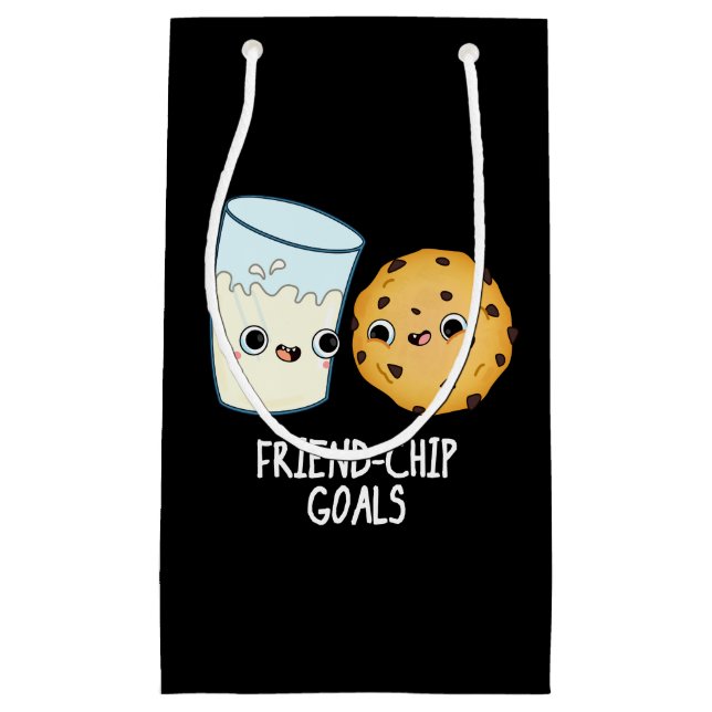 Friend-Chip Goals Funny Mjölk Cookies Pun Mörk BG (Framsidan)