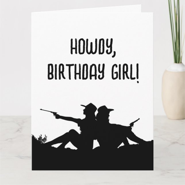 FRIEND COWGIRLS VILDA WESTERN BIRTHDAY GREETARD CA KORT (Framsida)