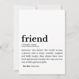 Friend Definition - hörlfilt Julkort