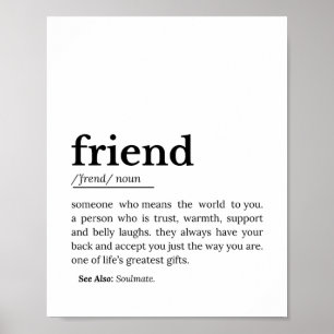 Friend Definition - hörlfilt Poster