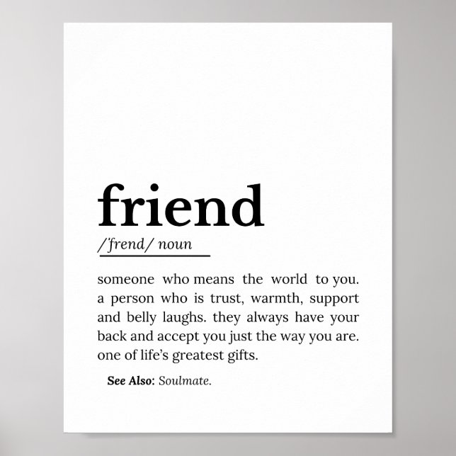 Friend Definition - hörlfilt Poster (Framsidan)