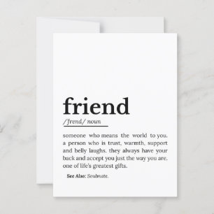 Friend Definition - hörlfilt Vykort