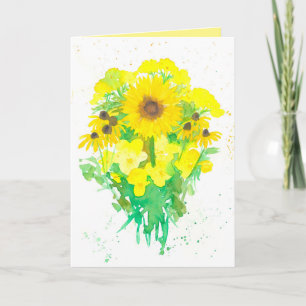 Friend Encouragement Gult Flower Bouquet Kort