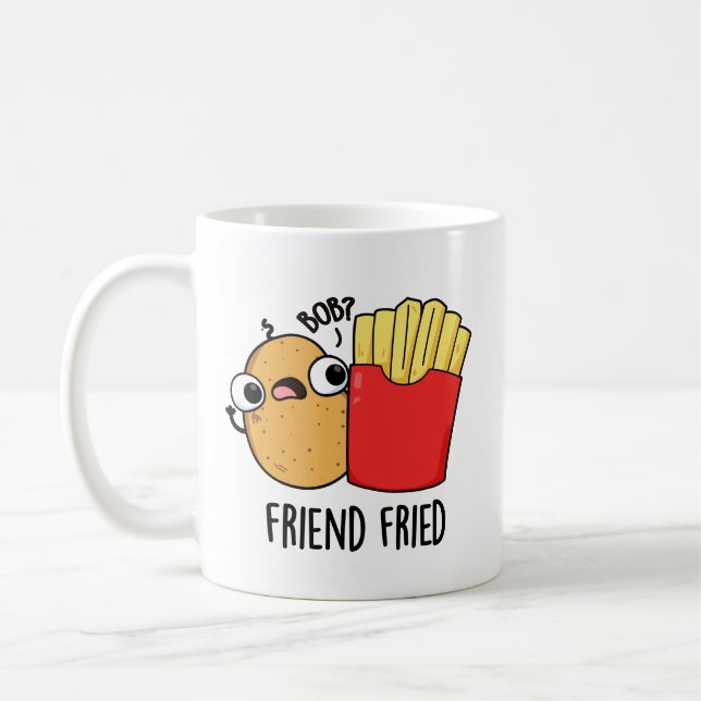 Friend Fried Funny Fransk Fries Pun Kaffemugg (Vänster)