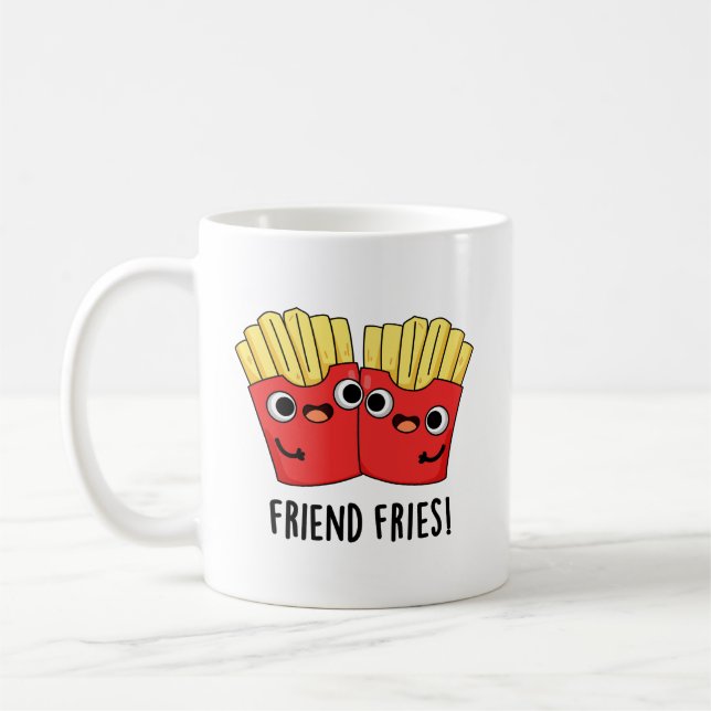 Friend Fries Funny BFF Pun Kaffemugg (Vänster)