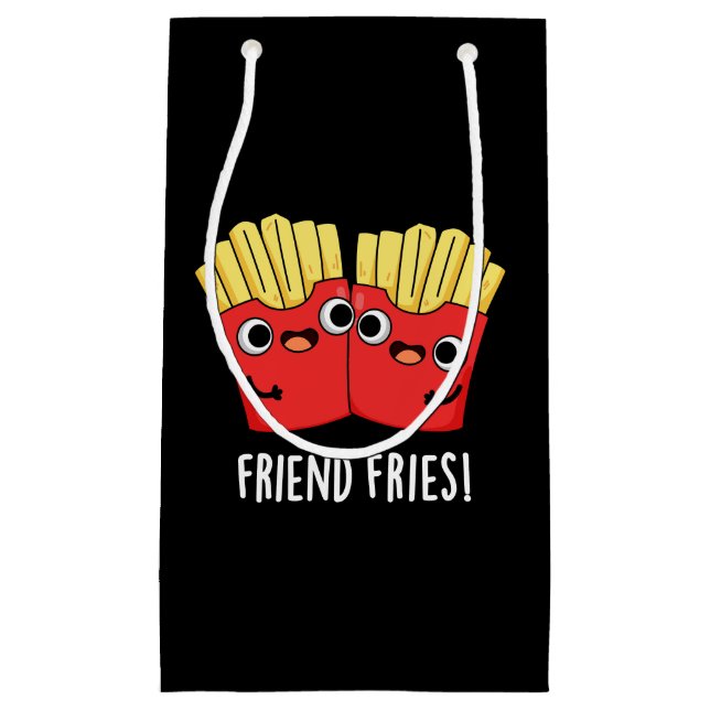 Friend Fries Funny BFF Pun Mörk BG (Framsidan)