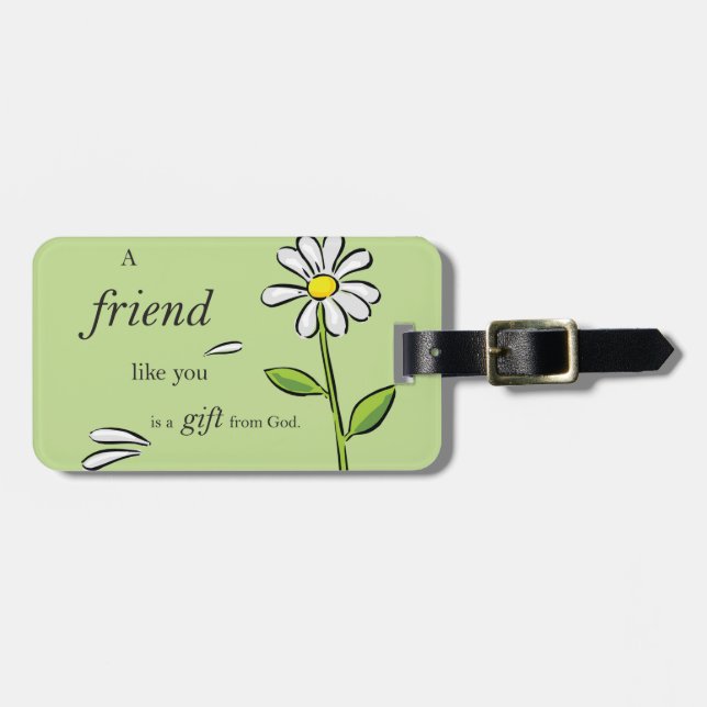 Friend Gift från Gud, Daisy om Grönt, Religiösa Bagagebricka (Horisontell Framsida)
