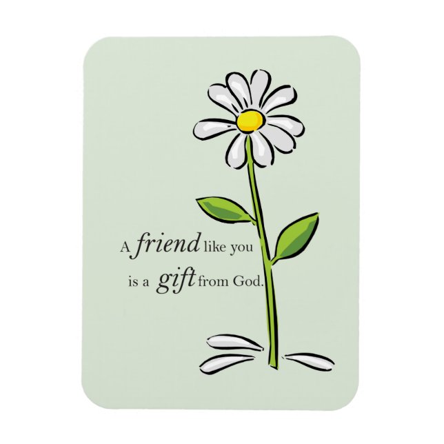 Friend Gift från Gud, Daisy om Grönt, Religiösa Magnet (Vertikal)
