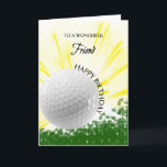 Friend Golfer Birthday Card Kort<br><div class="desc">Ge din golfälskande vän ett golfkort med ett explosivt golftema! Ett kraftigt golf boll med ord "till en underbar vän".</div>