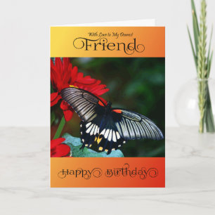 Friend - Grattis på födelsedagen - Black Butterfly Kort