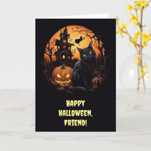 Friend Happy halloween Cute och Anpassade Haunt Kort