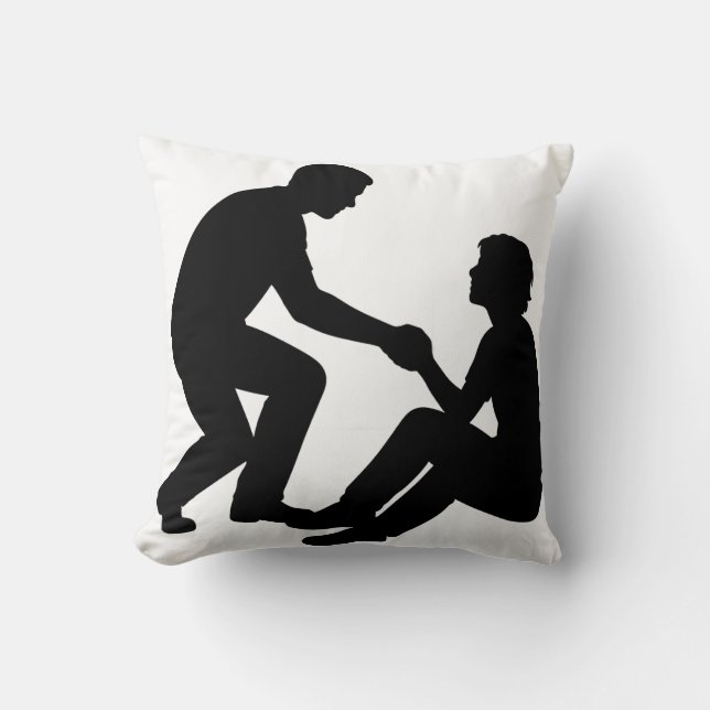 "Friend Helping Friend Pillow – Heartwarming Frien Kudde (Framsida)