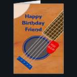 Friend in Law Guitar Player Birthday Hälsningskort<br><div class="desc">Ett födelsedagskort för en vän som kärlek gitarren. En nära guitar med ett spektrum inklämt i strängarna. På spektrumet står ord "Du Sten". Ett födelsedagskort för en musiker som kärlekar gitarren.</div>
