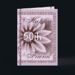 FRIEND - Lycklig 50:e födelsedagen - LAVENDERFLODE Kort<br><div class="desc">Det här kortet med sin mjuka pastellblomma och snöre är ett sött sätt att önska er syster grattis på födelsedagen! Du kan lägga till namn och hennes ålder för att göra det till ett slags kort... Speciellt! Om du vill se mer av mina födelsedagskort sätter du i Zazzles sökruta: jaclinart-födelsedag...</div>