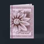 FRIEND - Lycklig 60:e födelsedagen - LAVENDERFLODE Kort<br><div class="desc">Det här kortet med sin mjuka pastellblomma och snöre är ett sött sätt att önska er syster grattis på födelsedagen! Du kan lägga till namn och hennes ålder för att göra det till ett slags kort... Speciellt! Om du vill se mer av mina födelsedagskort sätter du i Zazzles sökruta: jaclinart-födelsedag...</div>
