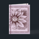 FRIEND Lycklig 6:e Anpassningsbarna FLODSPLAVENDER Kort<br><div class="desc">Det här kortet med sin mjuka pastellblomma och snöre är ett sött sätt att önska er syster grattis på födelsedagen! Du kan lägga till namn och hennes ålder för att göra det till ett slags kort... Speciellt! Om du vill se mer av mina födelsedagskort sätter du i Zazzles sökruta: jaclinart-födelsedag...</div>