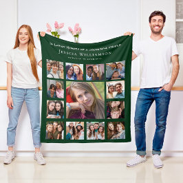Friend Memory Collage Grönt Fleece Blanket