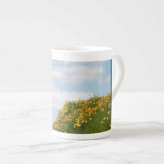 FRIEND-mugg Benporcelain med Mina Vänner Vallmo Benporslin Mugg (Framsida höger)