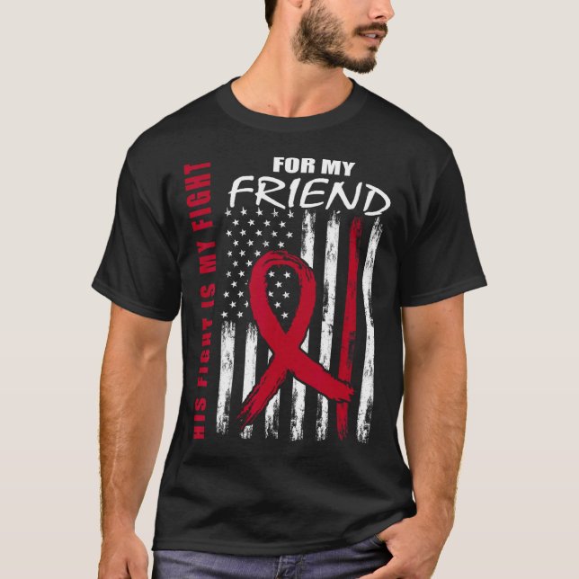 Friend Multiple Myeloma Awareness American Flag Pr T Shirt (Framsida)