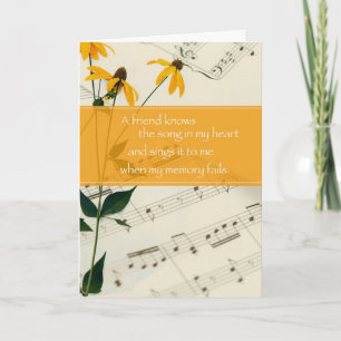 Friend Music and Flowers Kort