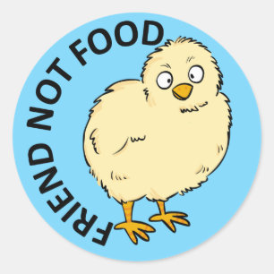 Friend Not Food Vegan Chicken Runt Klistermärke