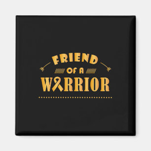 Friend of a Warrior Childature Cancer Ribbon Aware Magnet