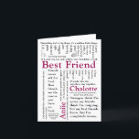 Friend-offerter för anpassningsbar Soul Sister-def Helgkort<br><div class="desc">Tittar för en personlig och ett hjärtligt sätt att önska er Soul Sister ett grattis på födelsedagen? Se inte längre än den här Anpassningsbarna... Symboldefinitionsalternativ. Det här kortet har en vacker design som kan anpassas efter din egen personliga definition av vad ett syre-elak för dig. Med vår enkla anpassning av...</div>