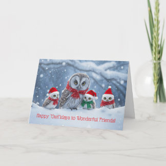 Friend or Friends Christmas Holiday Cute Owl Kort